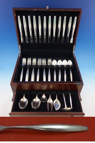 Signet by Kirk Sterling Silver Flatware Set Service 55 pcs Mid Century Modern